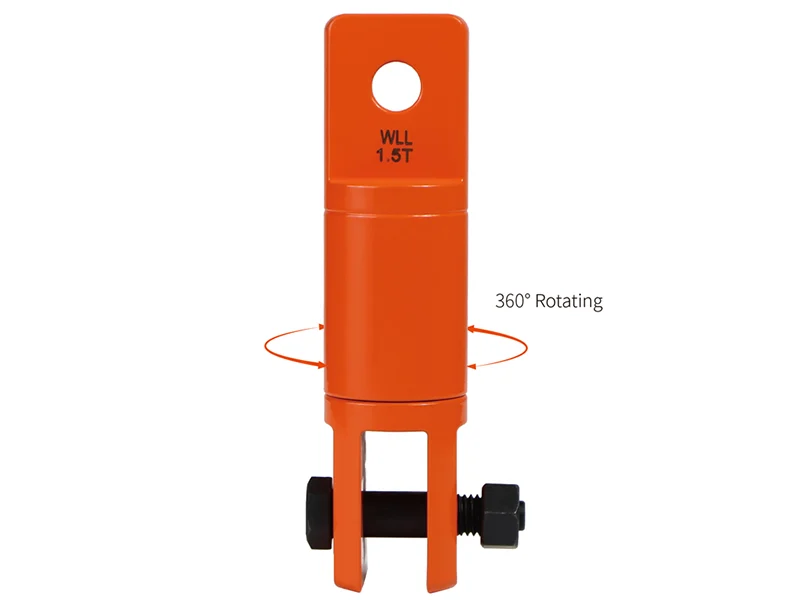 محمل دوار (مرساة دوارة، وصلة متراوحة) مع عروة ومشبك لأعمال الرفع والتثبيت