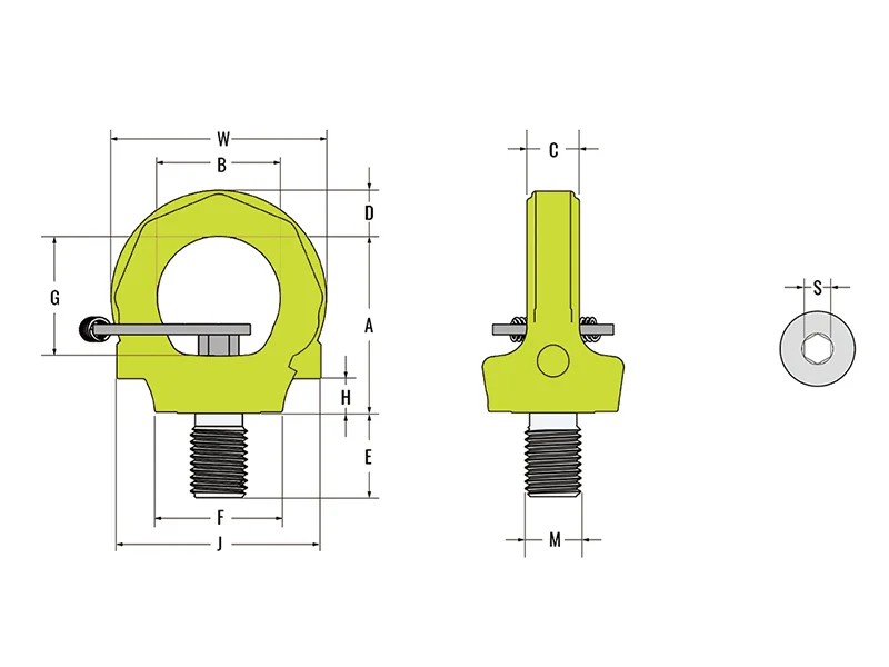 حلقة رفع (عروة الرافعة) بقوة حمل (0.3 إلى 18 طن)